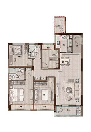B1戶(hù)型 建面約122㎡